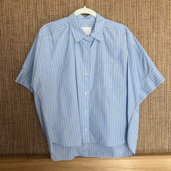 Citizens of Humanity Claire Origami Shirt XS Cotton Poplin Stripe - Picture 3 of 6